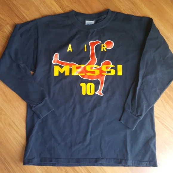 Air Messi Soccer kids 3/4 sleeve navy blue t-shirt - Picture 1 of 6